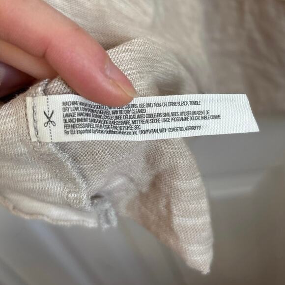 Free People Beach beige cowl neck slub cotton top Two Body M/L - Picture 7 of 8